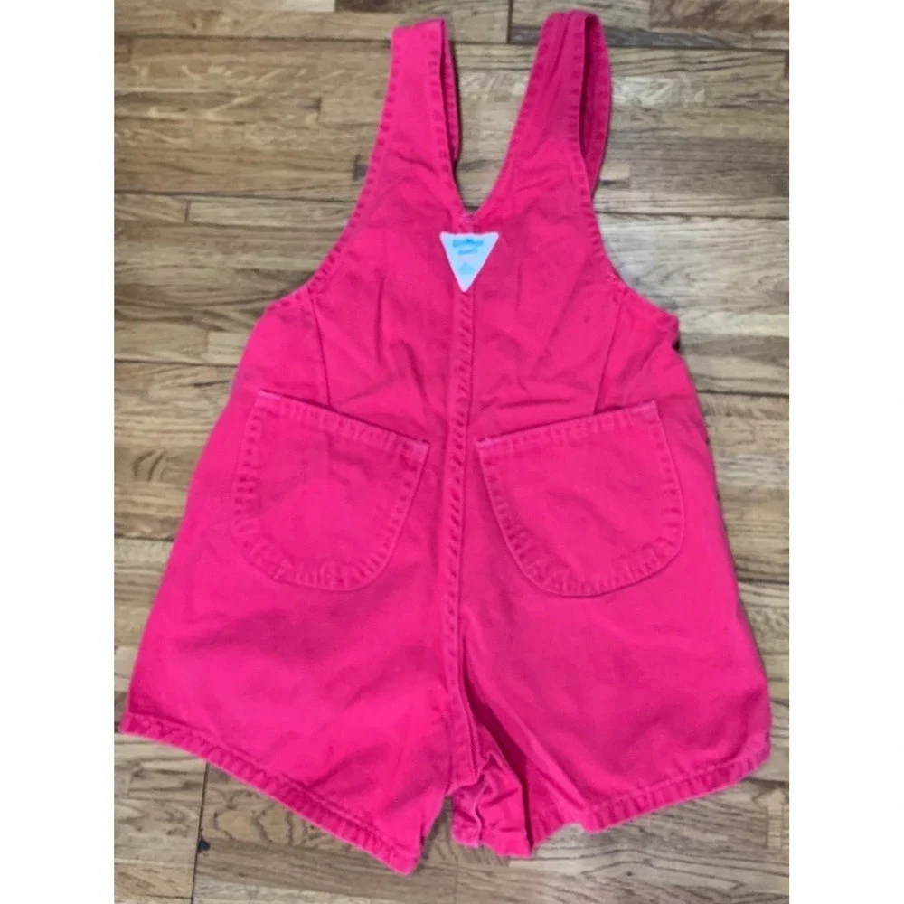 Vintage 90's OshKosh Bgosh Pink Floral Embroidered Overalls Y2K Retro Rare